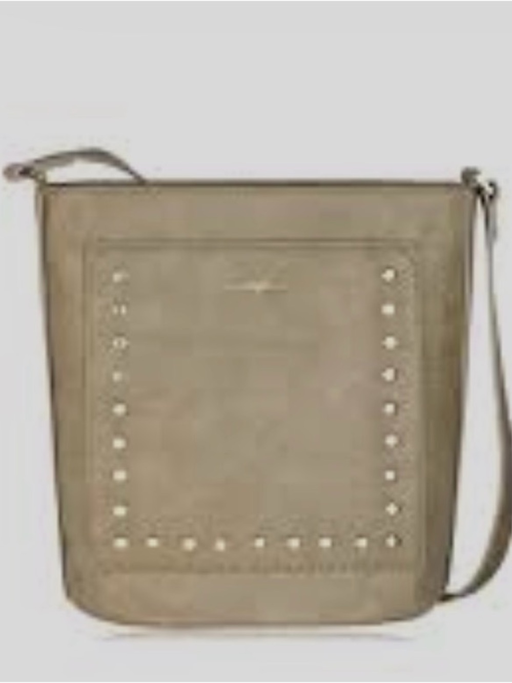 Espe Britt messenger bag. Studded Taupe Crossbody Bag with Adjustable Strap